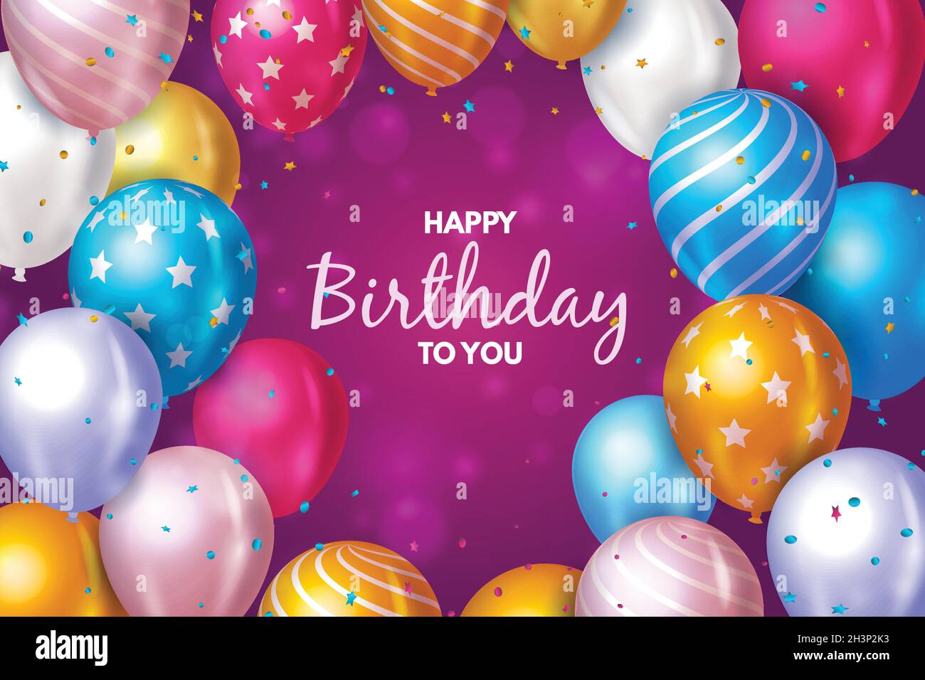 realistic birthday background vector design illustration Stock Vector ...