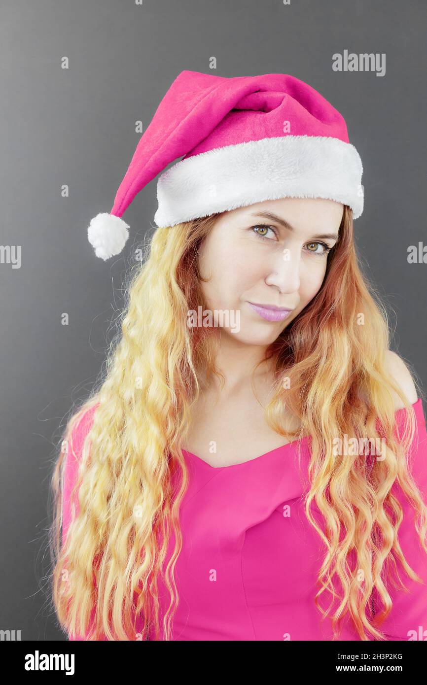 Hot pink 2024 santa hat