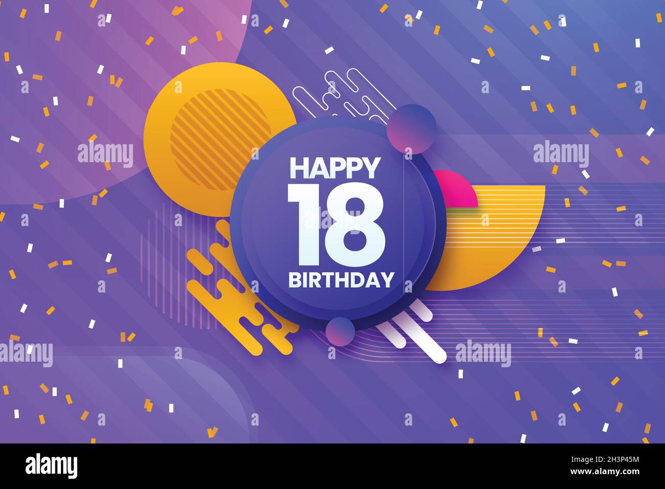 colorful background 18th birthday vector design illustration Stock