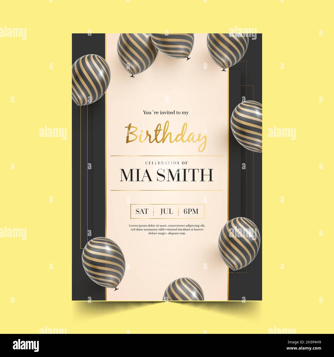 elegant birthday invitation template vector design illustration Stock ...