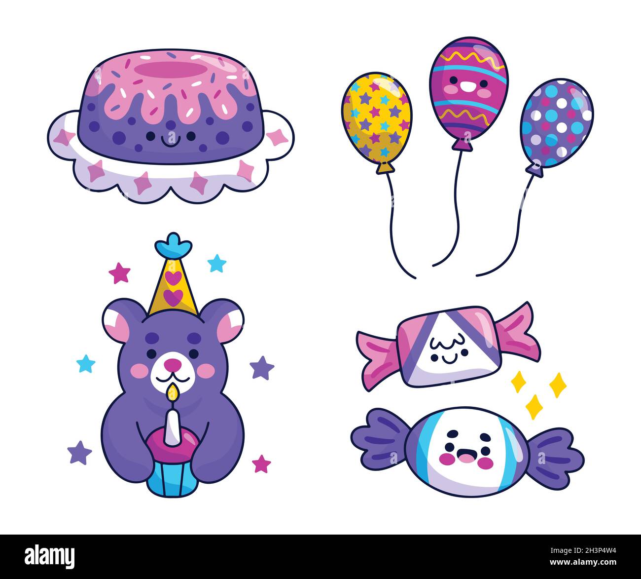 Kawaii Balloon Sticker, Kawaii Birthday Sticker, Balloon Decal