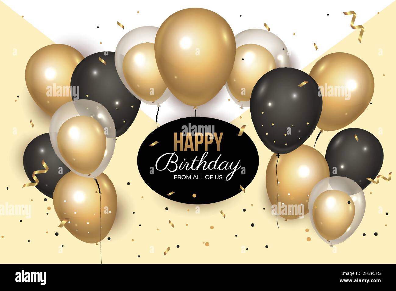 realistic birthday background with golden balloons vector design  illustration Stock Vector Image & Art - Alamy