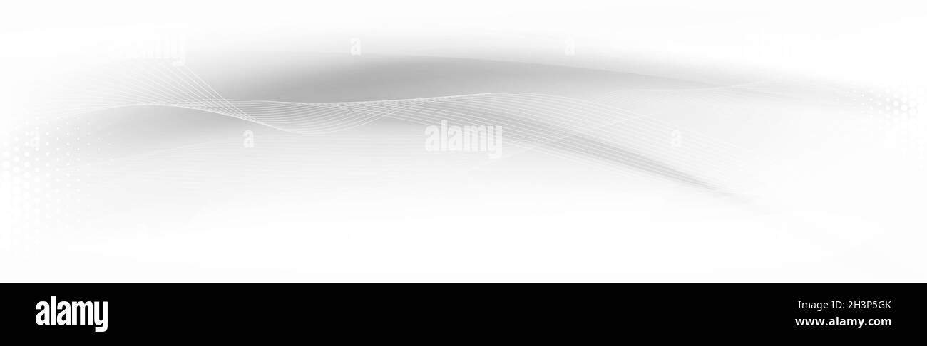 White vector background with wavy lines and dots Stock Photo