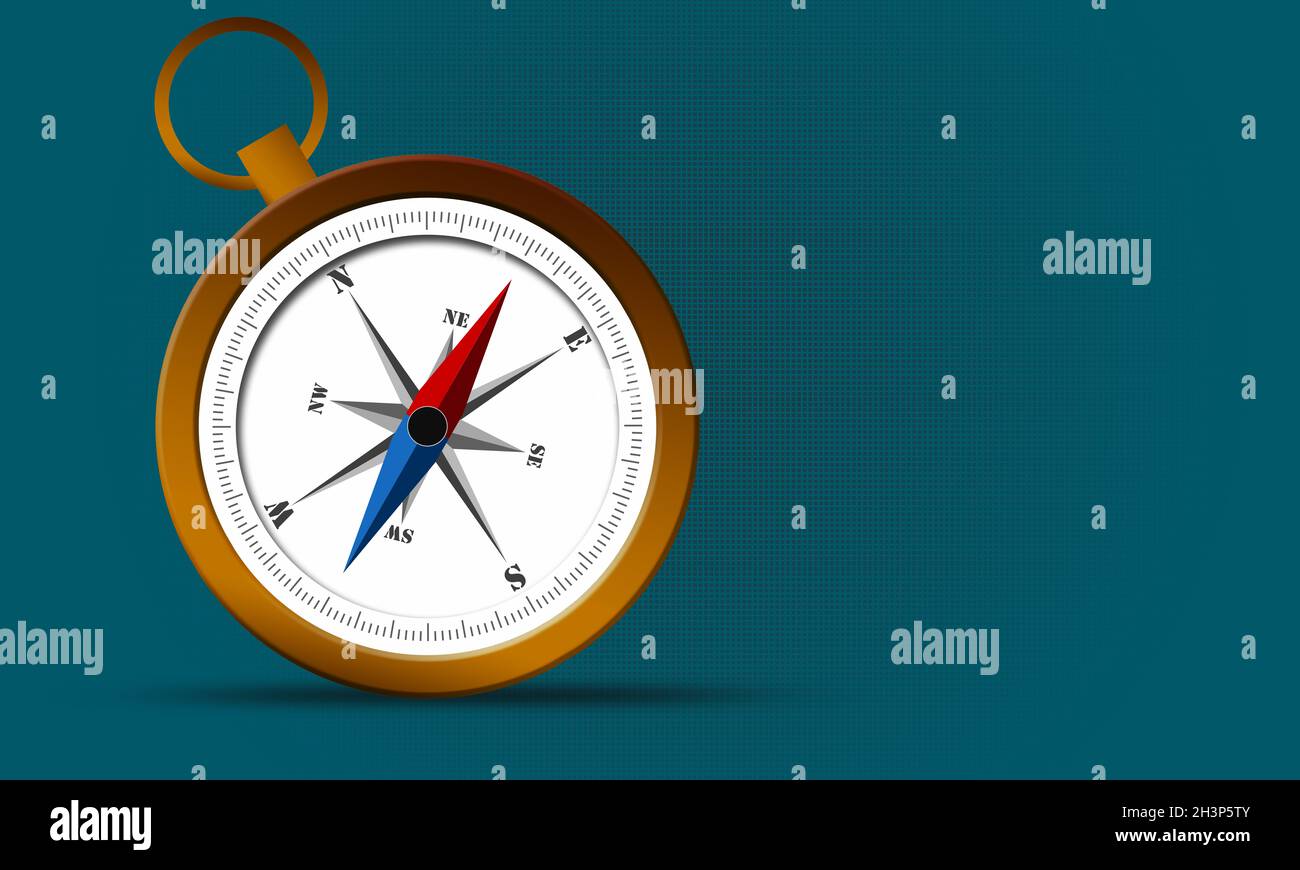 Isolated flat golden compass with shadow Stock Photo - Alamy