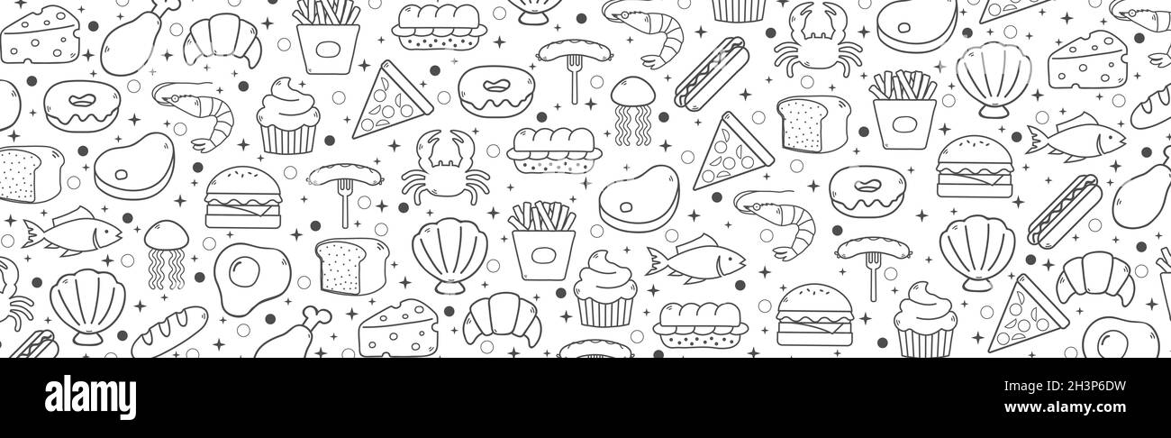 Abstract white background with elements of useful food - Vector Stock ...