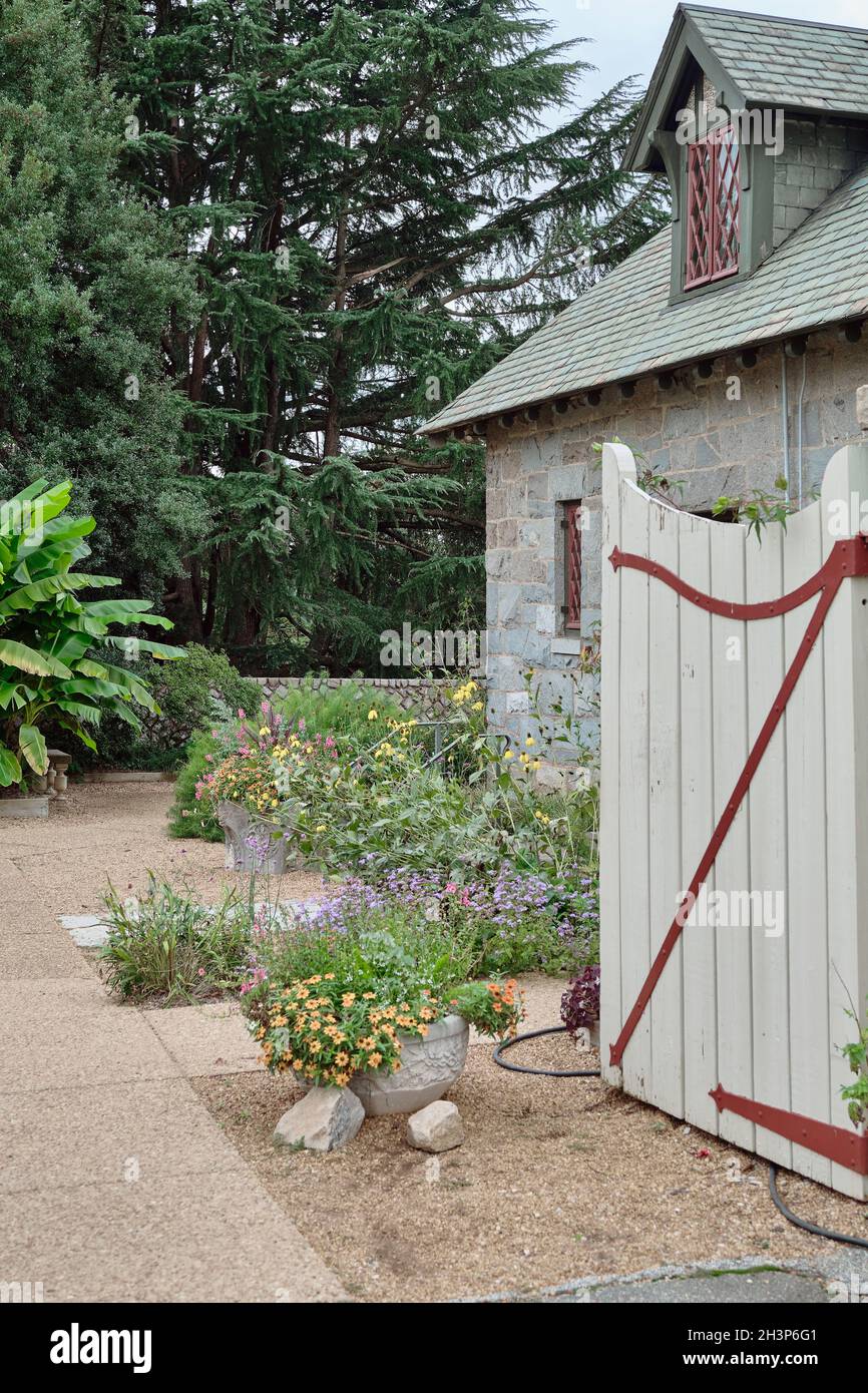 Stone carriage house and historic buildings of the Maymont estate in Rchmond, Virginia Stock