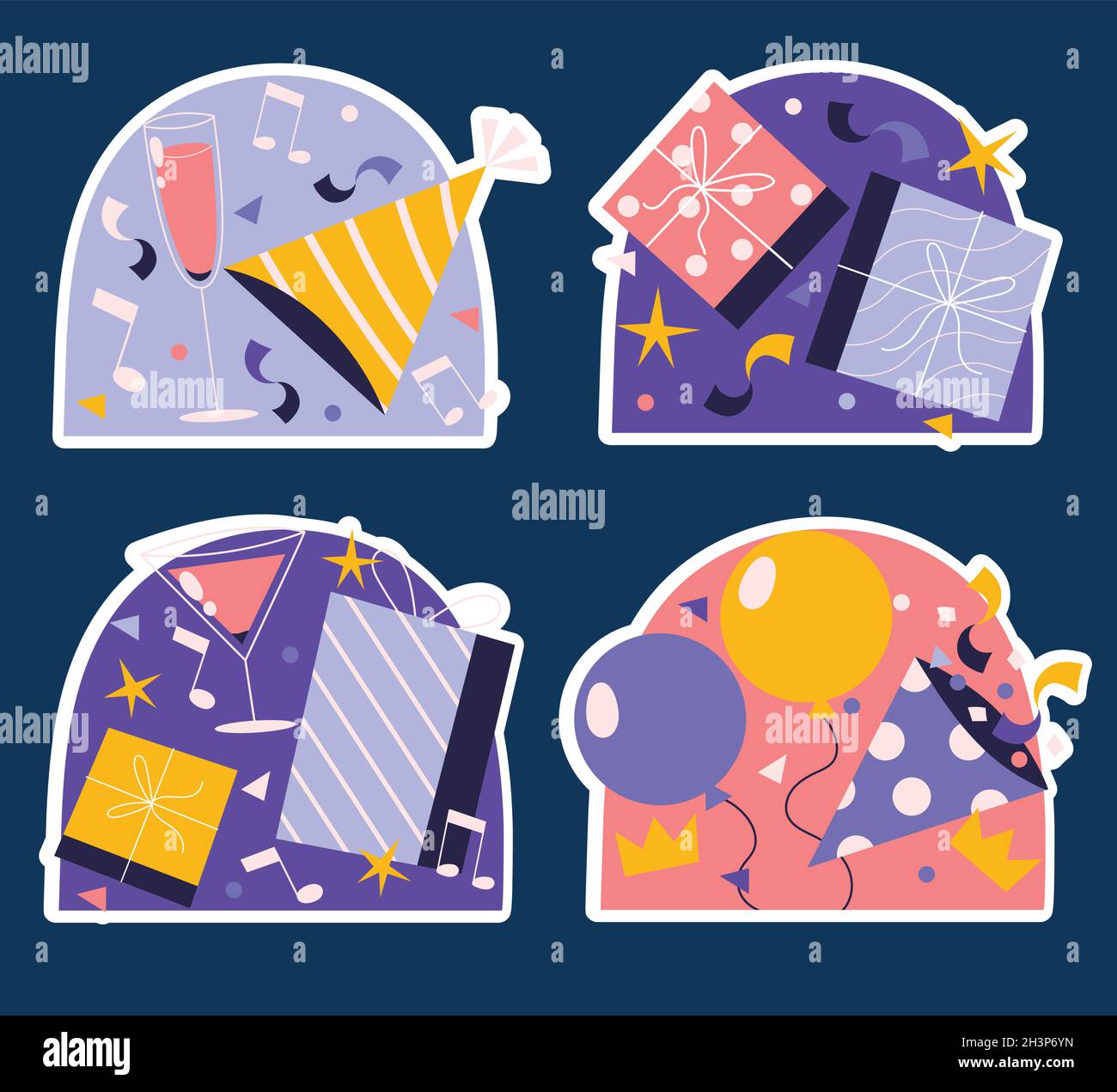 birthday party elements  set vector design illustration Stock Vector