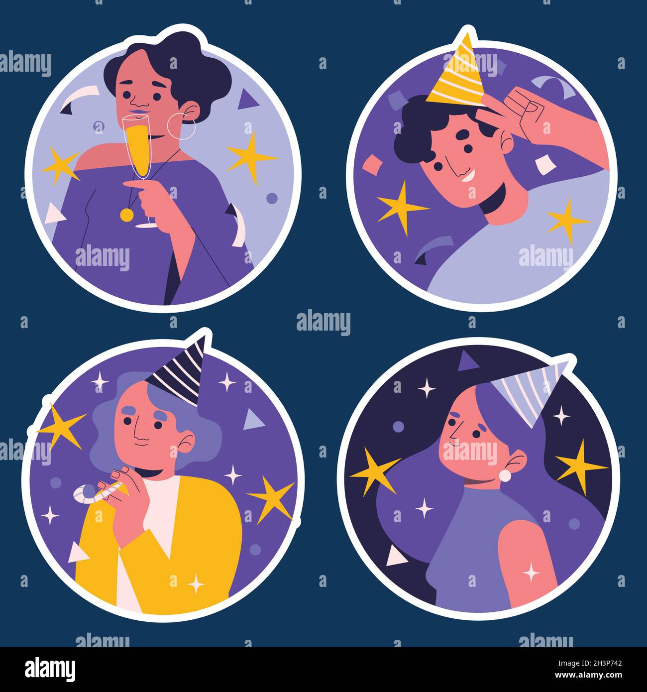 birthday party elements  set vector design illustration Stock Vector