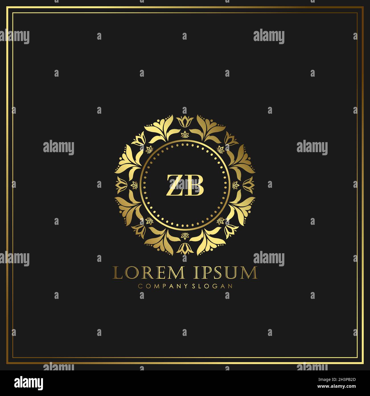 ZB Initial Letter Luxury Logo template in vector for Restaurant ...