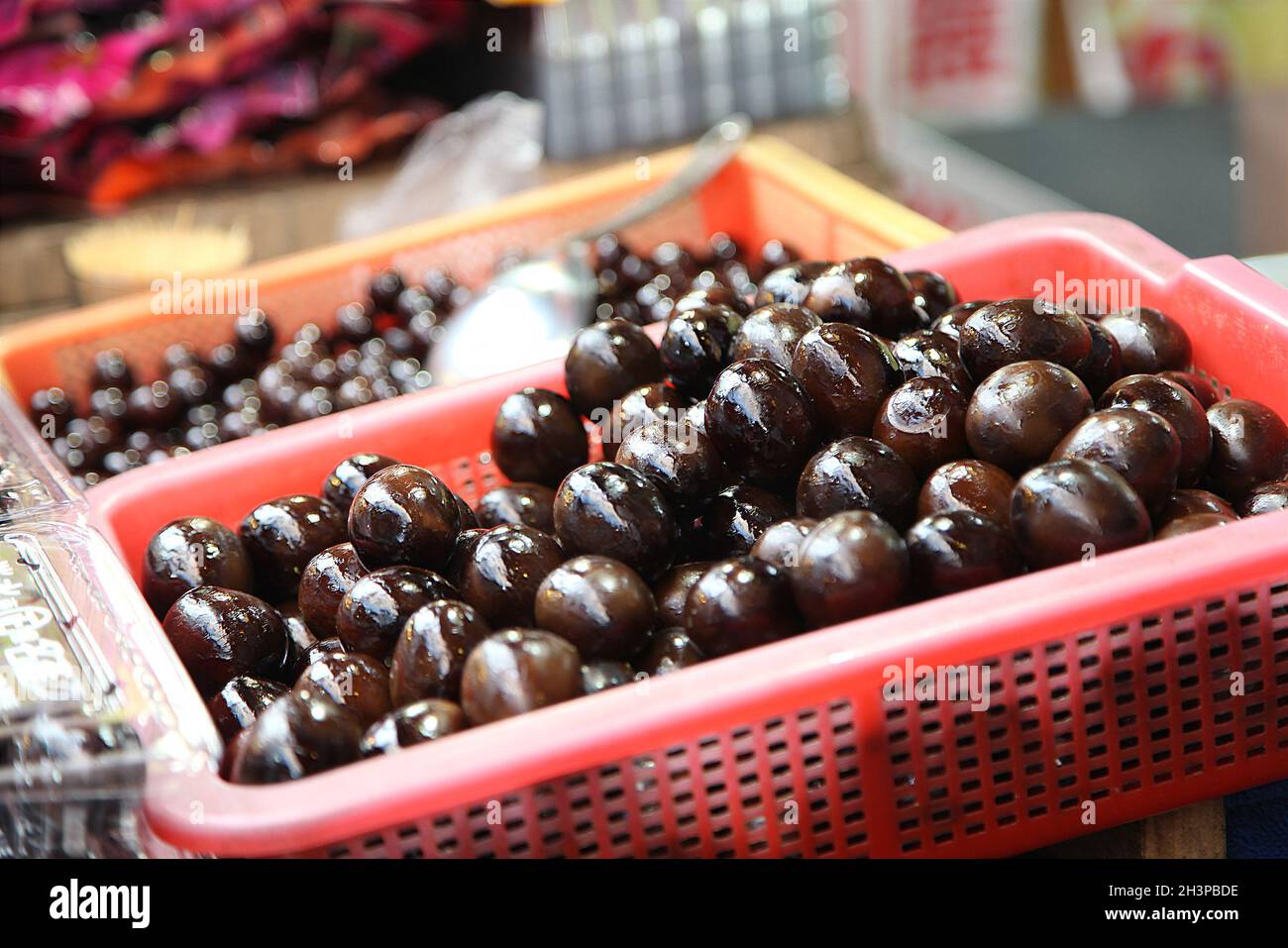 Traditional Taiwanese iron eggs on sale in the Tamsui District of New