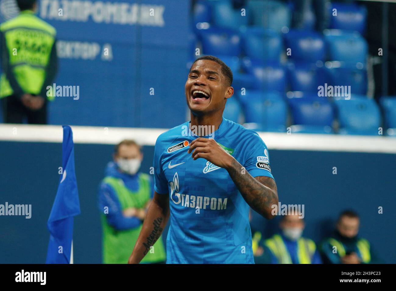 Saint Petersburg, Russia. 29th Oct, 2021. Wilmar Henrique Barrios Teran, commonly known as Wilmar Barrios (No.5) of Zenit seen during the Russian Premier League football match between Zenit Saint Petersburg and Dynamo Moscow at Gazprom Arena.Final score; Zenit 4:1 Dynamo. (Photo by Maksim Konstantinov/SOPA Image/Sipa USA) Credit: Sipa USA/Alamy Live News Stock Photo