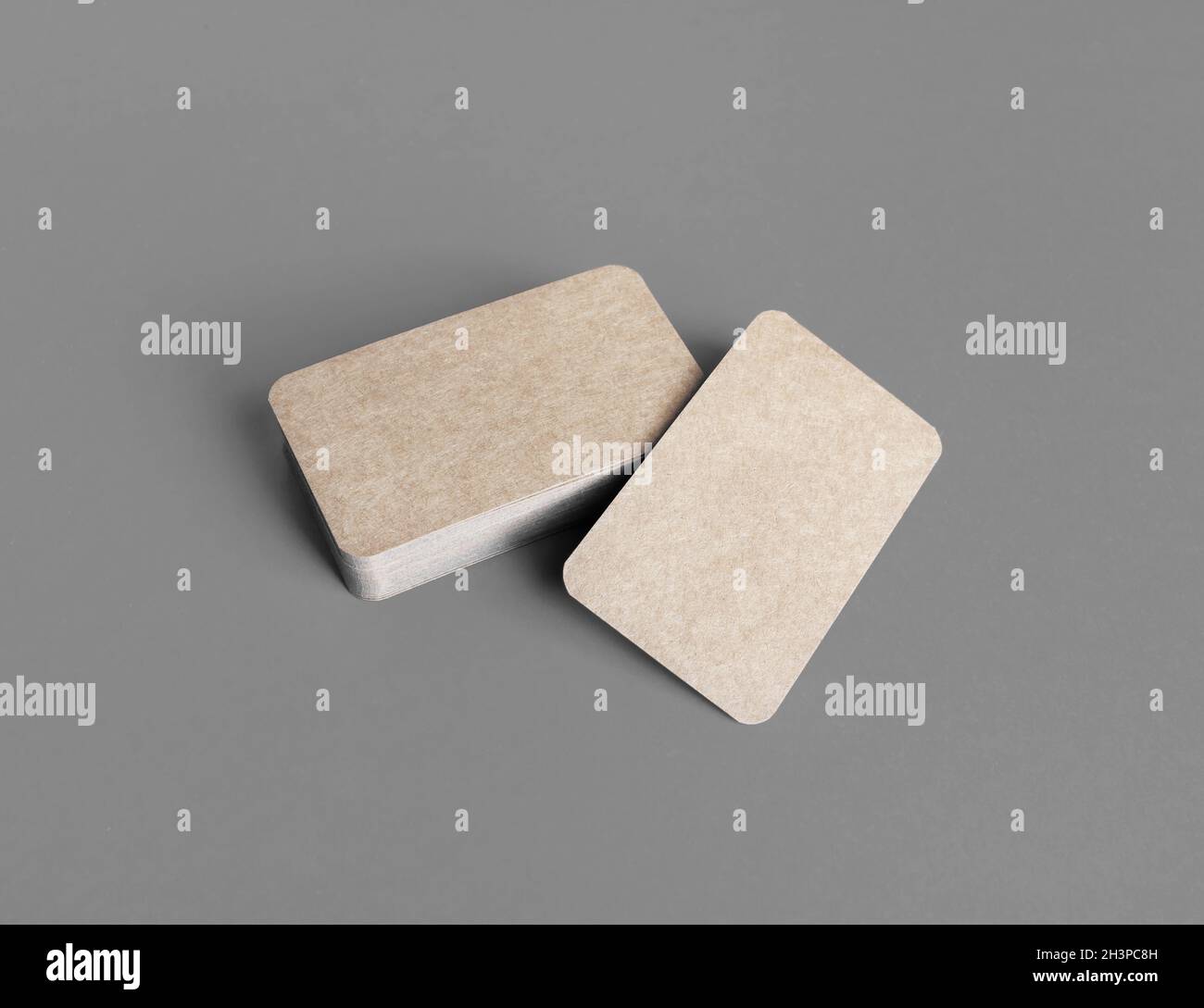 Blank kraft business cards Stock Photo Alamy
