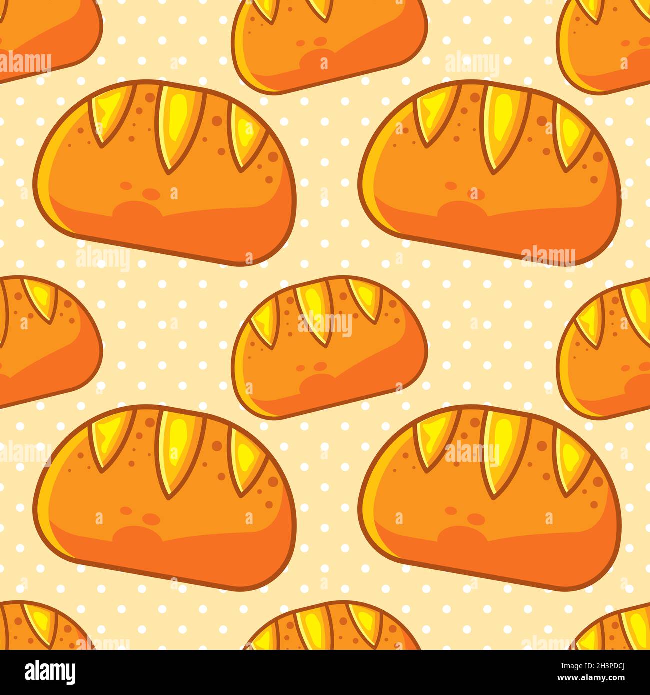rye bread food seamless pattern vector illustration Stock Vector