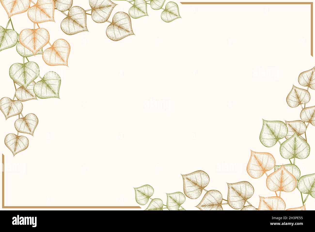 engraving hand drawn autumn leaves background vector design ...