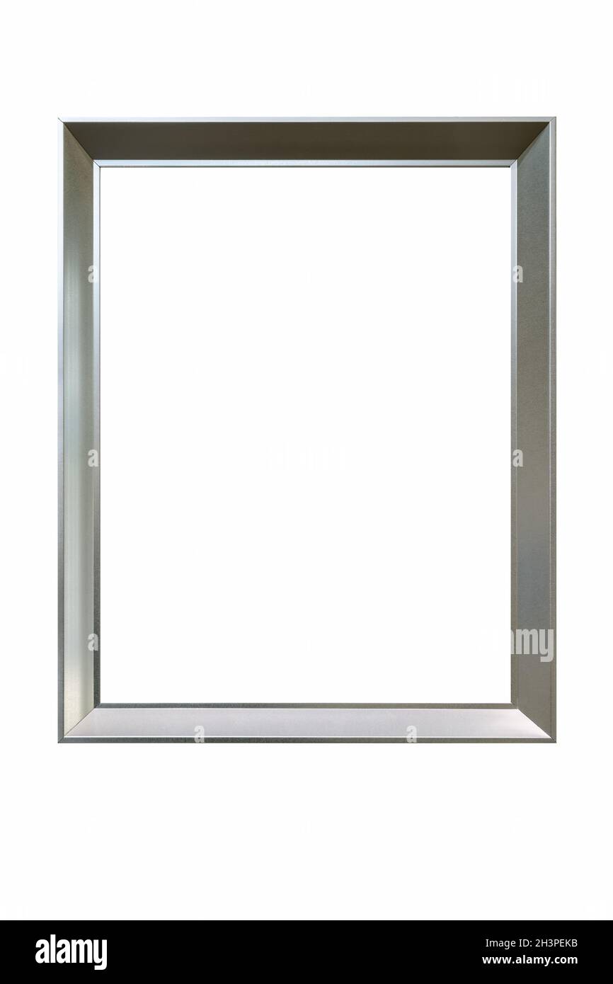 Aluminum picture frame isolated Stock Photo