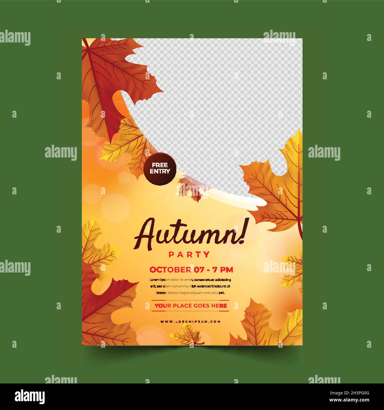 realistic autumn sale vertical poster template vector design ...