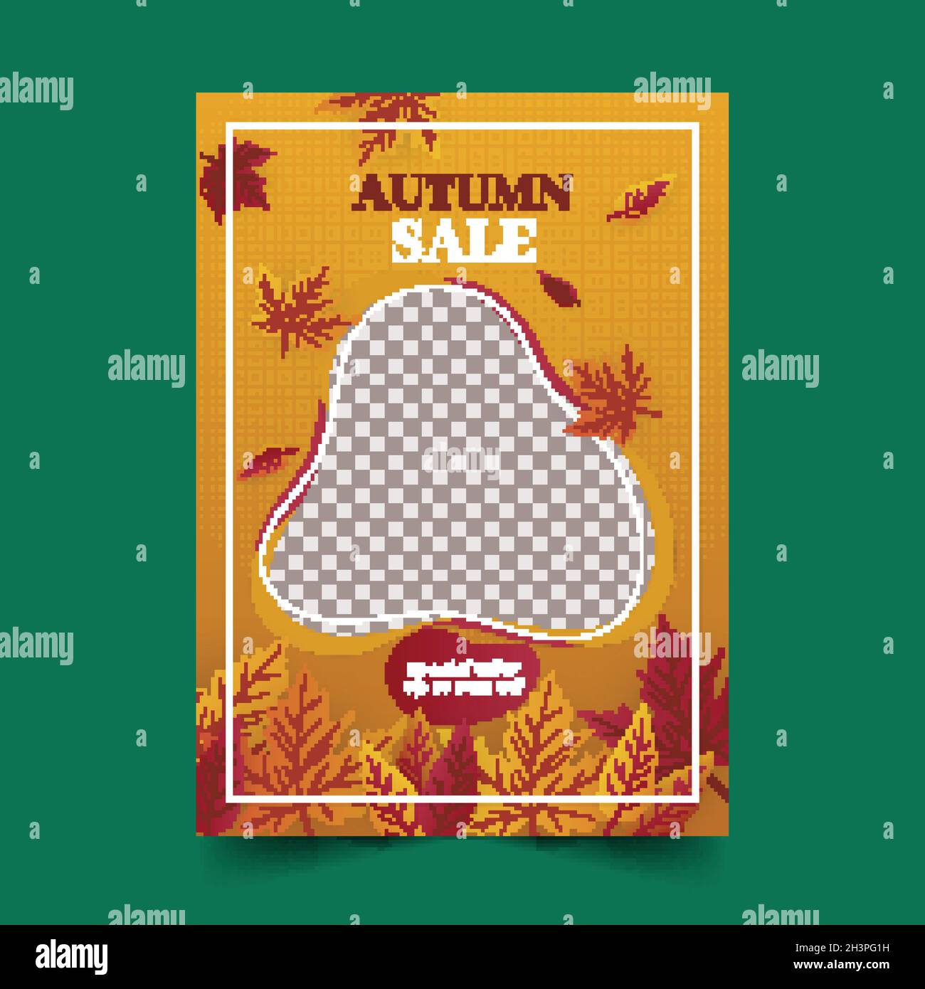 realistic autumn sale vertical poster template vector design ...