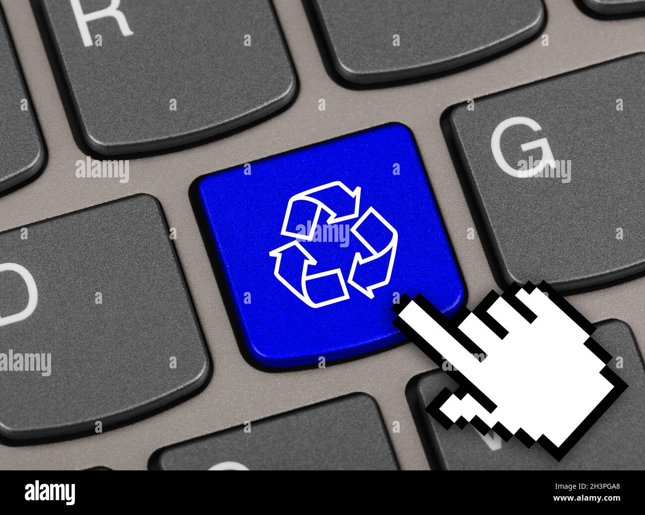 Computer keyboard with recycling symbol Stock Photo Alamy