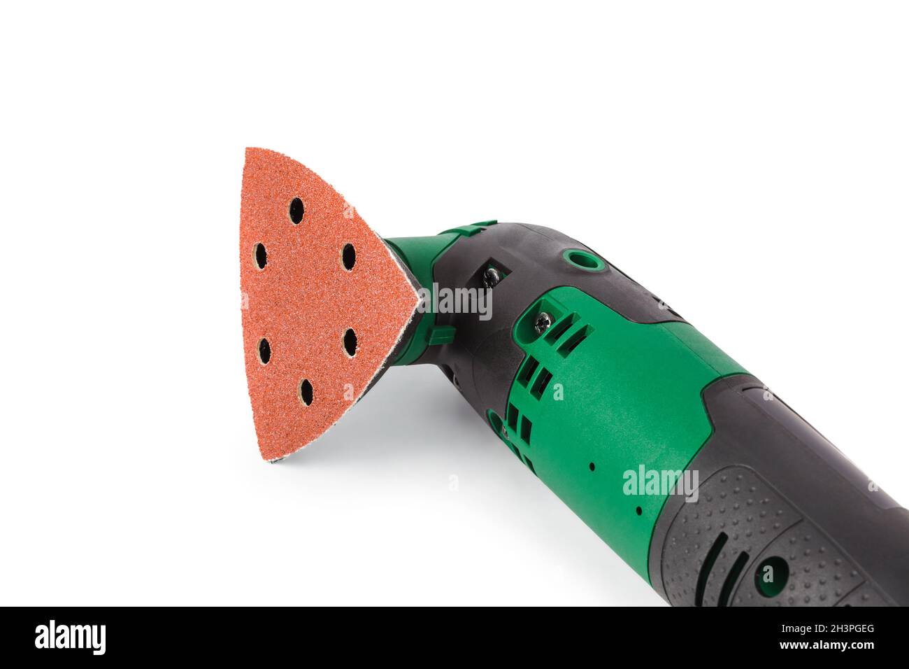 Fretsaw power tool with grinding attachment Stock Photo