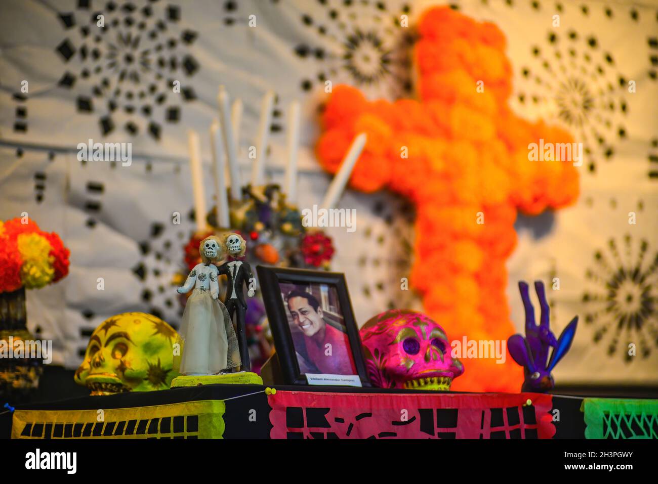 San Salvador, El Salvador. 29th Oct, 2021. An altar displaying