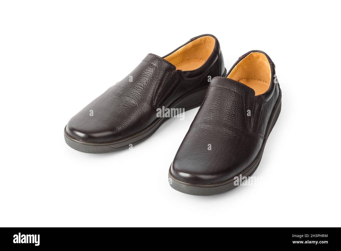 Brown male shoes Stock Photo - Alamy