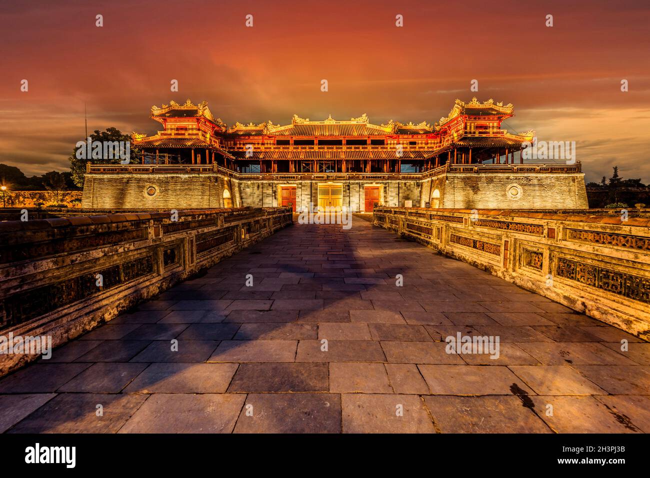 The entrance to Hue Citadel is a world cultural heritage recognized by unesco Stock Photo
