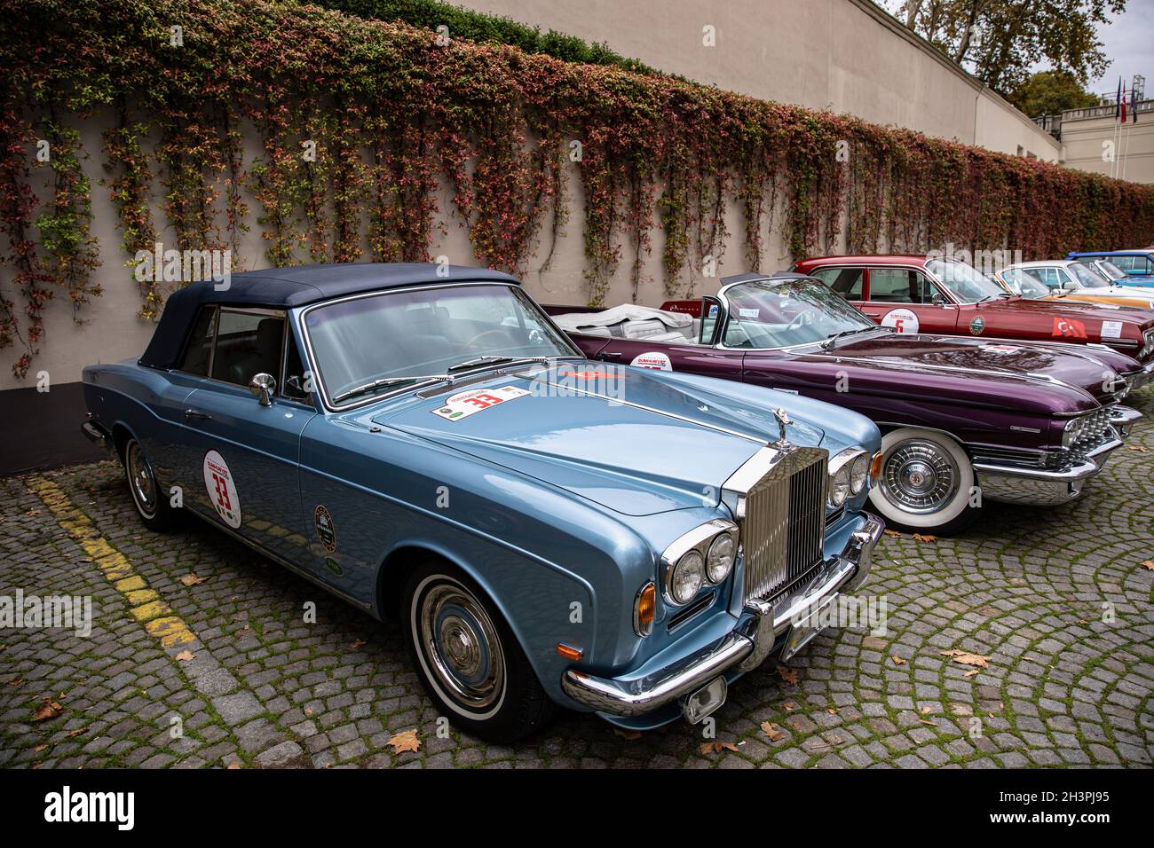 Istanbul, Turkey. 29th Oct, 2021. Classic vehicles seen parked at ...