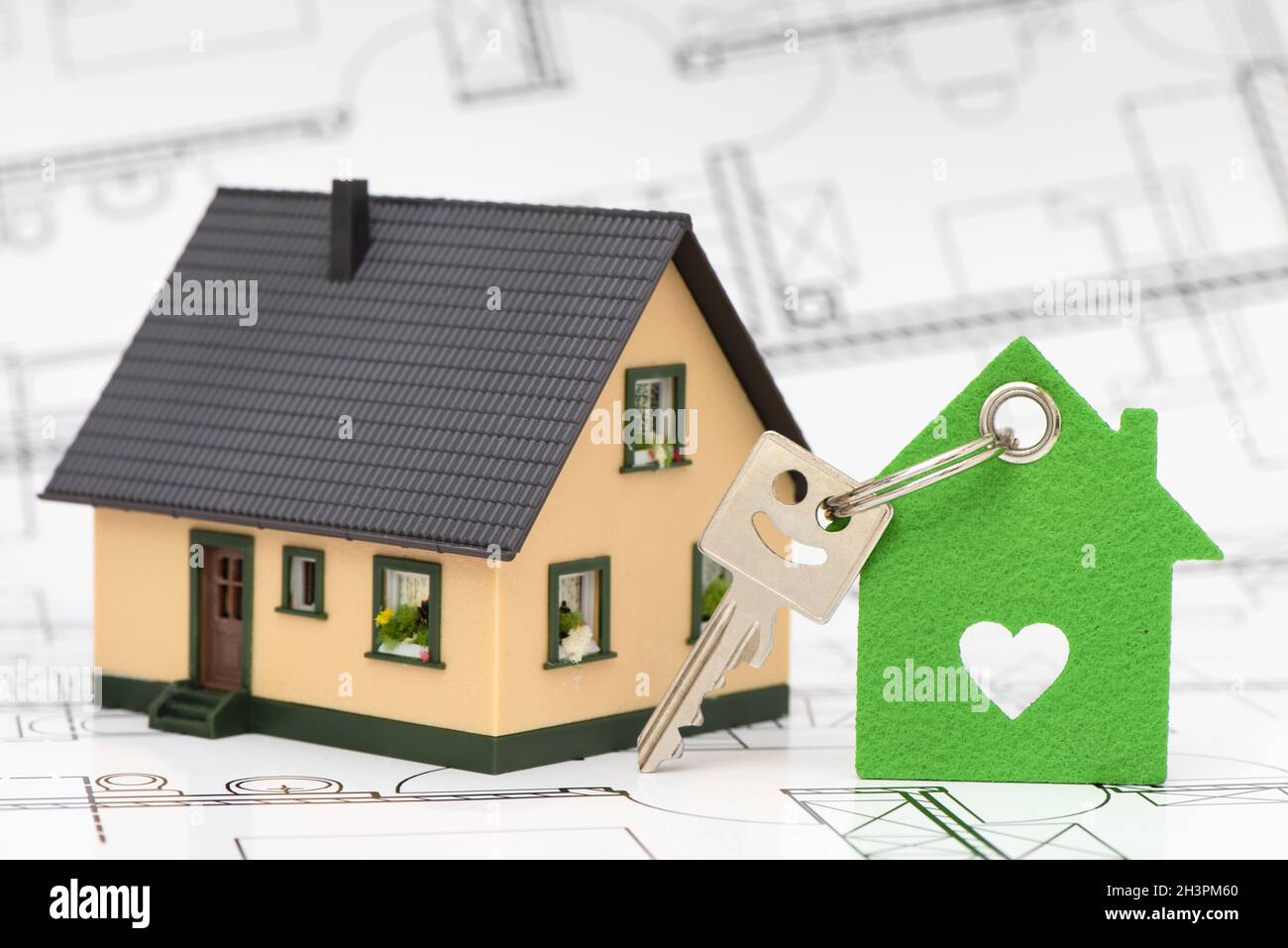 Model home and house key Stock Photo