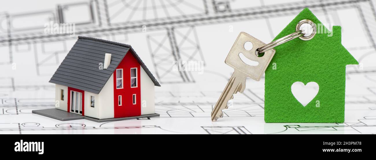 Model home and house key Stock Photo