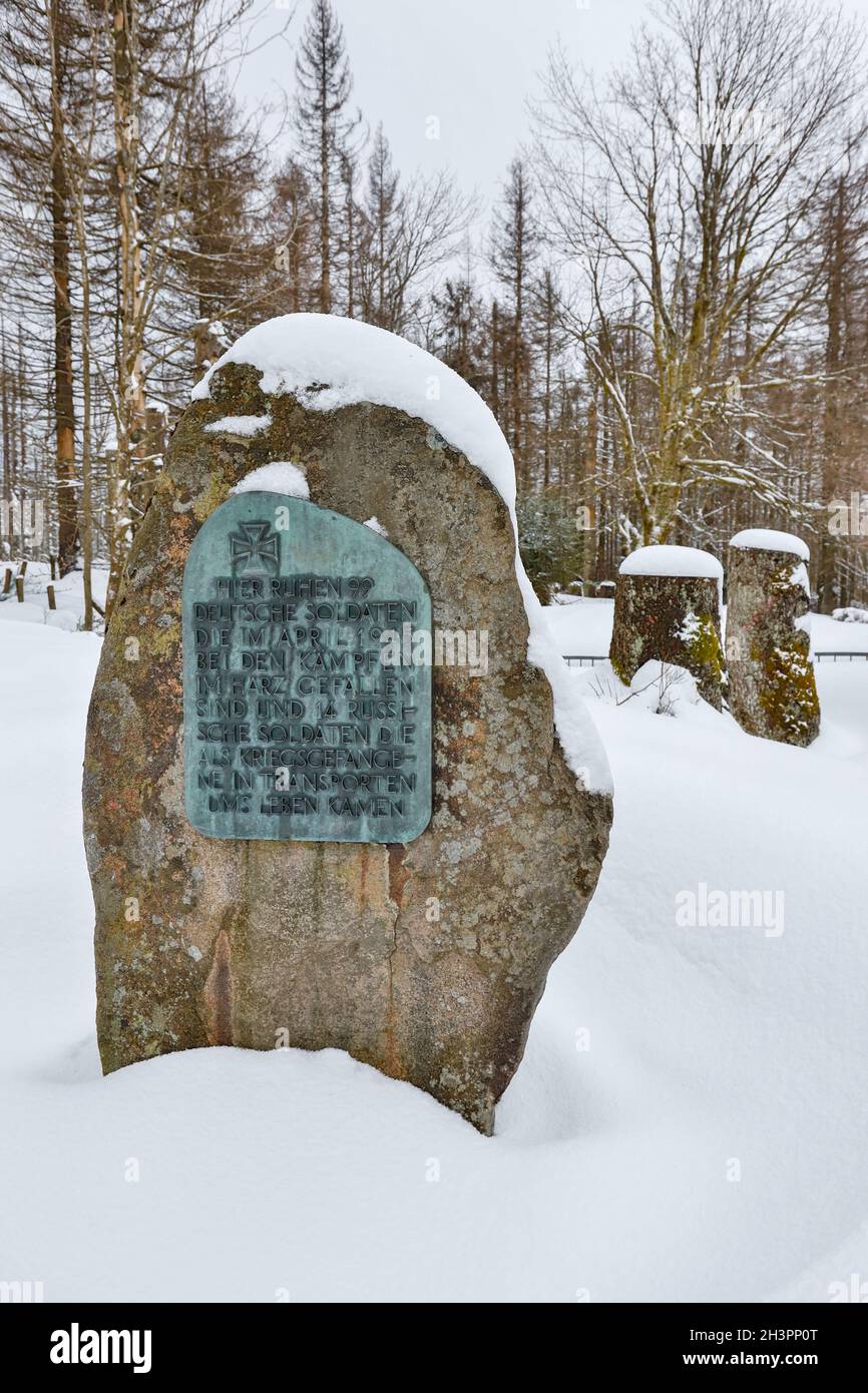 Cemetery of Honour OderbrÃ¼ck Harz National Park Stock Photo