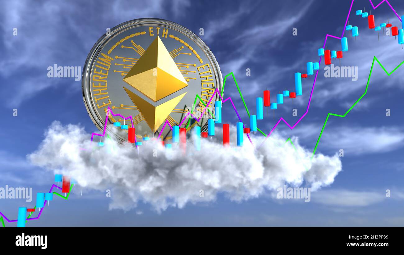 Ethereum Sky Candle Stick Chart Stock Photo Alamy