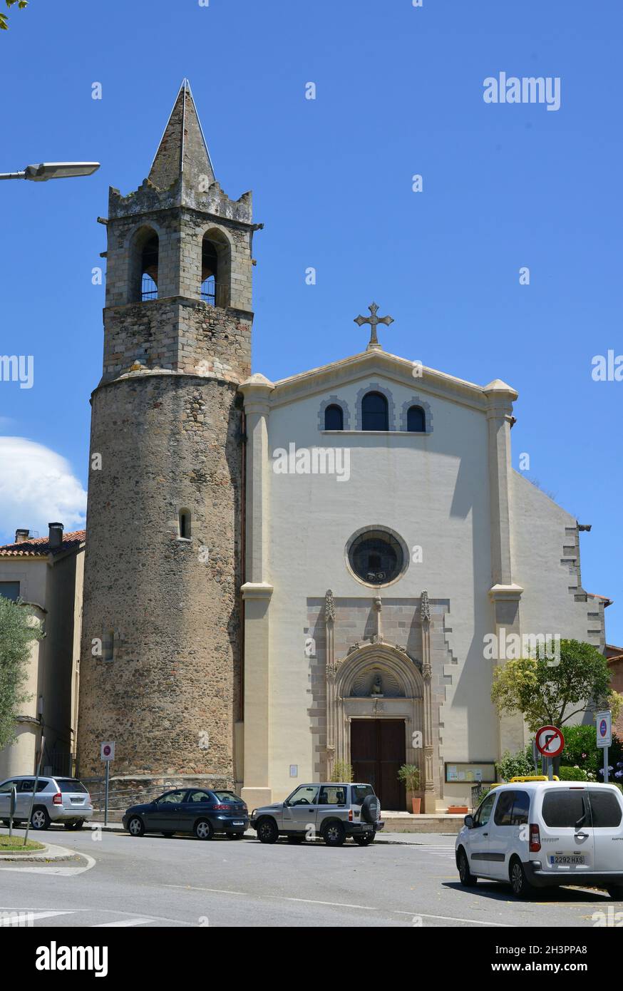 Church of Santa Maria de Palautordera in the Valles Oriental region of Catalonia, Spain Stock Photo