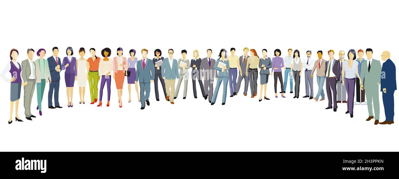 Diverse business people stand together Stock Photo