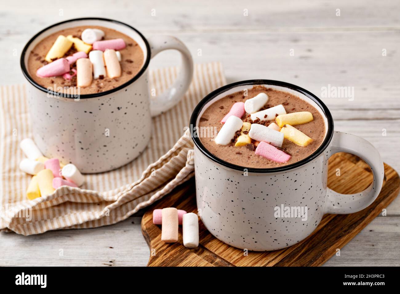 Hot chocolate with marshmallow Stock Photo