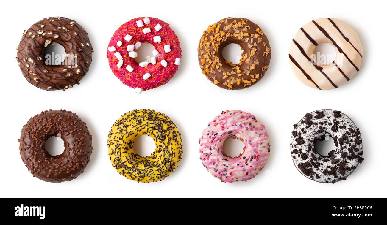 Donuts on white background Stock Photo