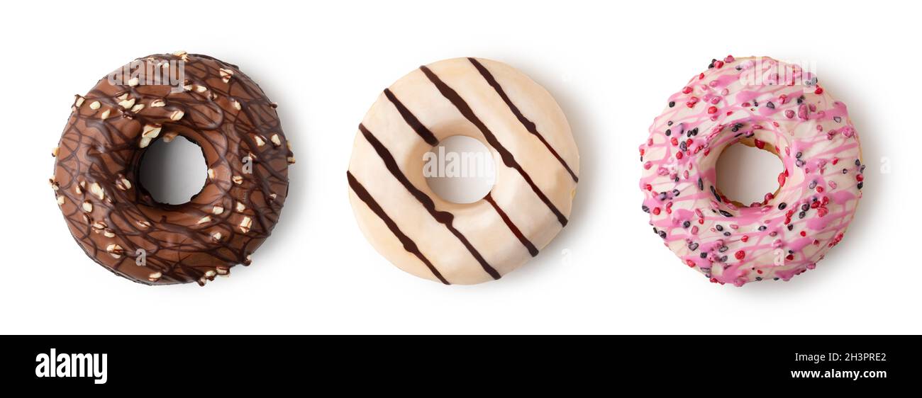 Donuts on white background Stock Photo