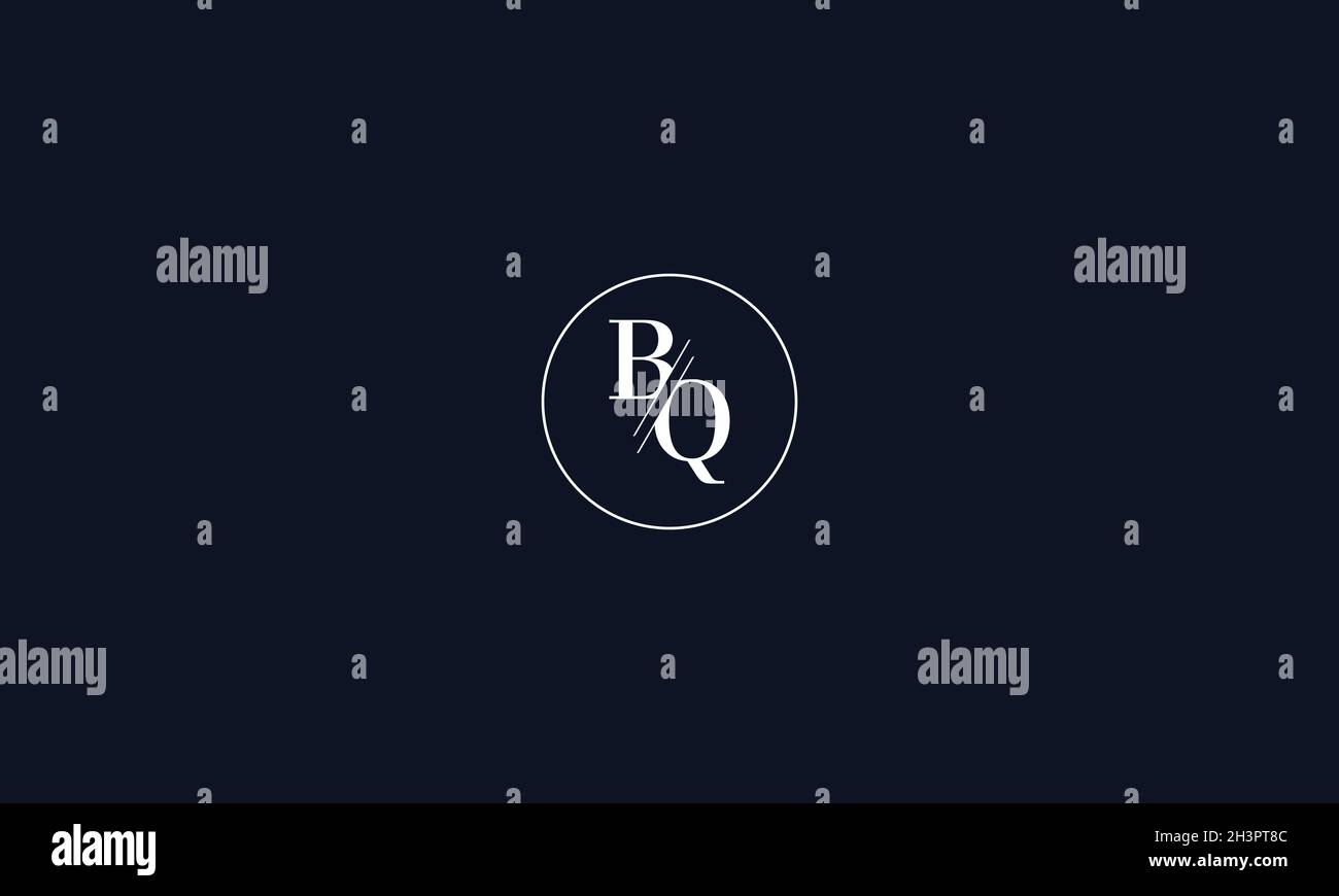 LETTERS BQ LOGO DESIGN WITH NEGATIVE SPACE EFFECT FOR ILLUSTRATION USE Stock Vector