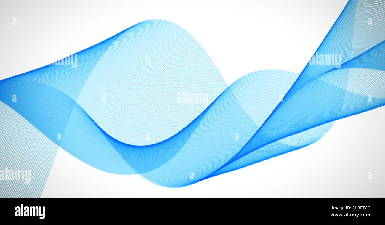 Abstract blue wavy lines on white background - Vector Stock Photo - Alamy