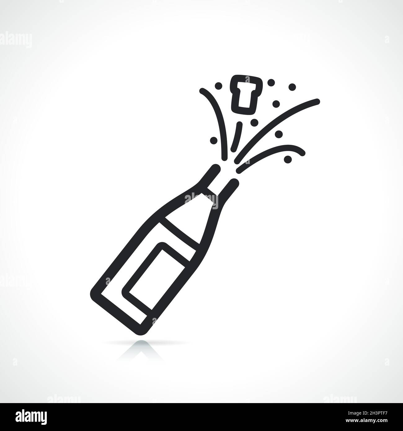 champagne bottle thin line icon isolated design Stock Vector