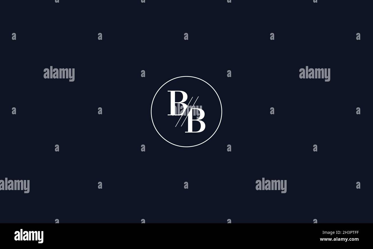 LETTERS BB LOGO DESIGN WITH NEGATIVE SPACE EFFECT FOR ILLUSTRATION USE Stock Vector