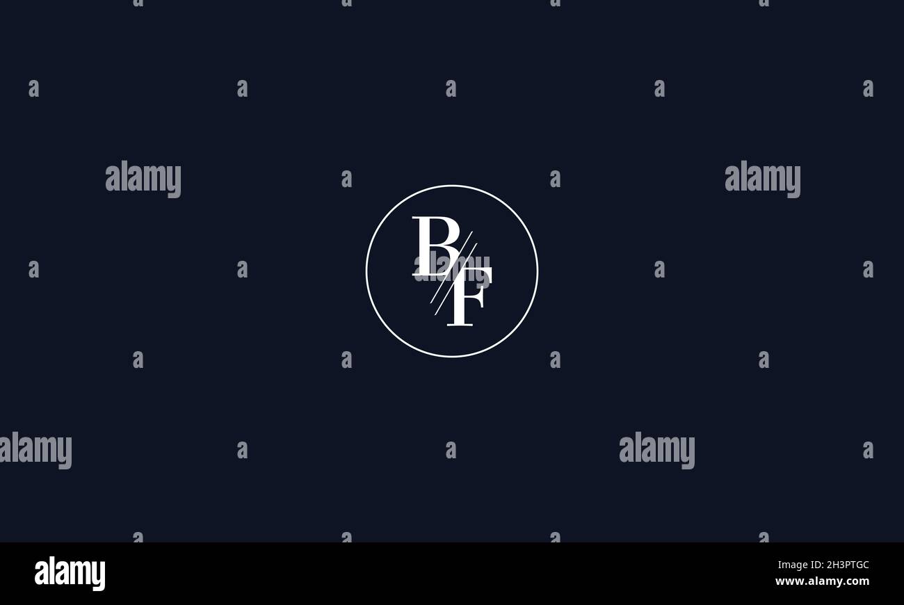 LETTERS BF LOGO DESIGN WITH NEGATIVE SPACE EFFECT FOR ILLUSTRATION USE Stock Vector