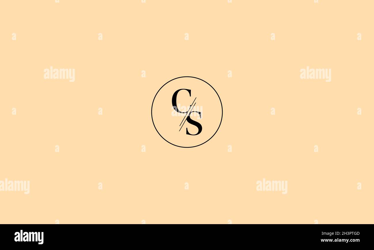 LETTERS CS LOGO DESIGN WITH NEGATIVE SPACE EFFECT FOR ILLUSTRATION USE Stock Vector