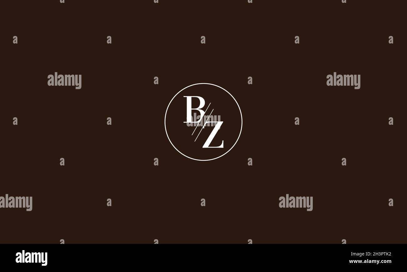 LETTERS BZ LOGO DESIGN WITH NEGATIVE SPACE EFFECT FOR ILLUSTRATION USE Stock Vector