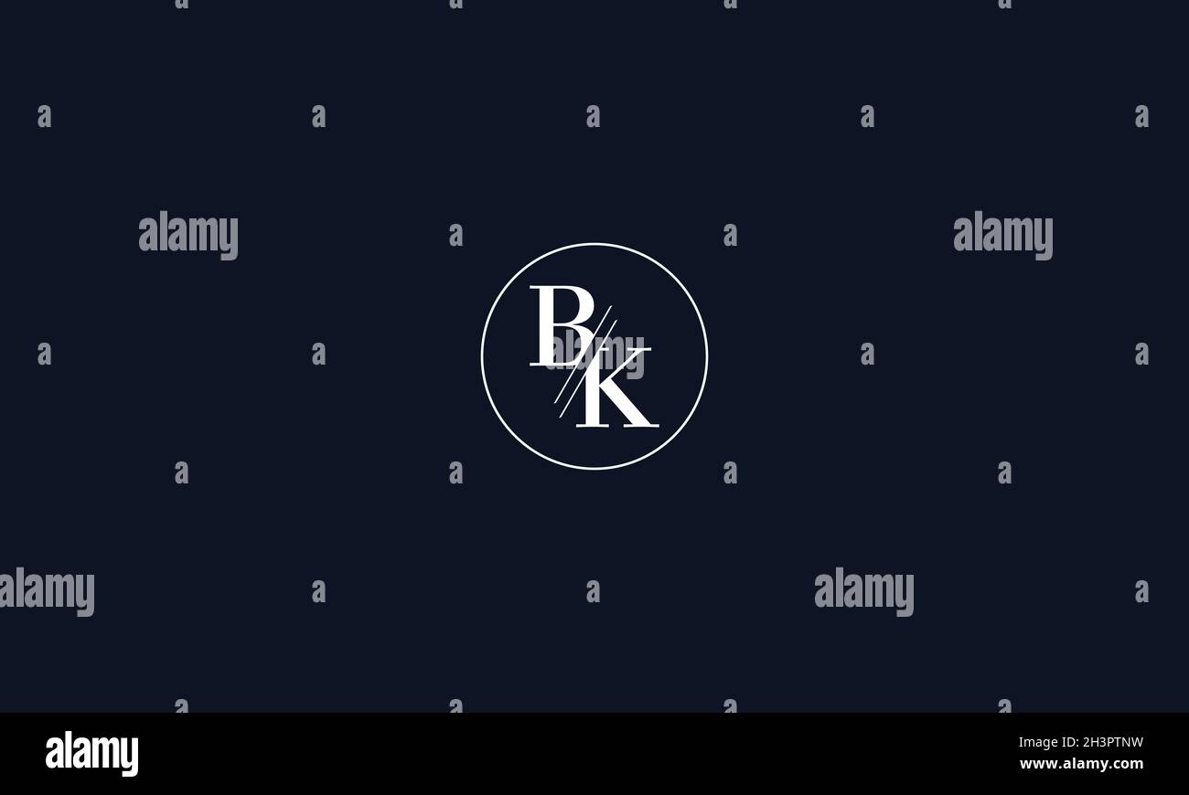 LETTERS BK LOGO DESIGN WITH NEGATIVE SPACE EFFECT FOR ILLUSTRATION USE Stock Vector