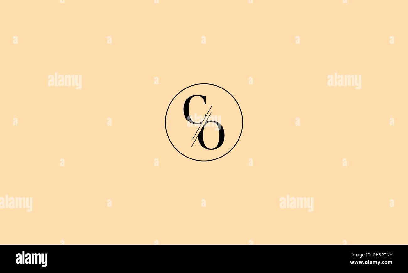LETTERS CO LOGO DESIGN WITH NEGATIVE SPACE EFFECT FOR ILLUSTRATION USE Stock Vector