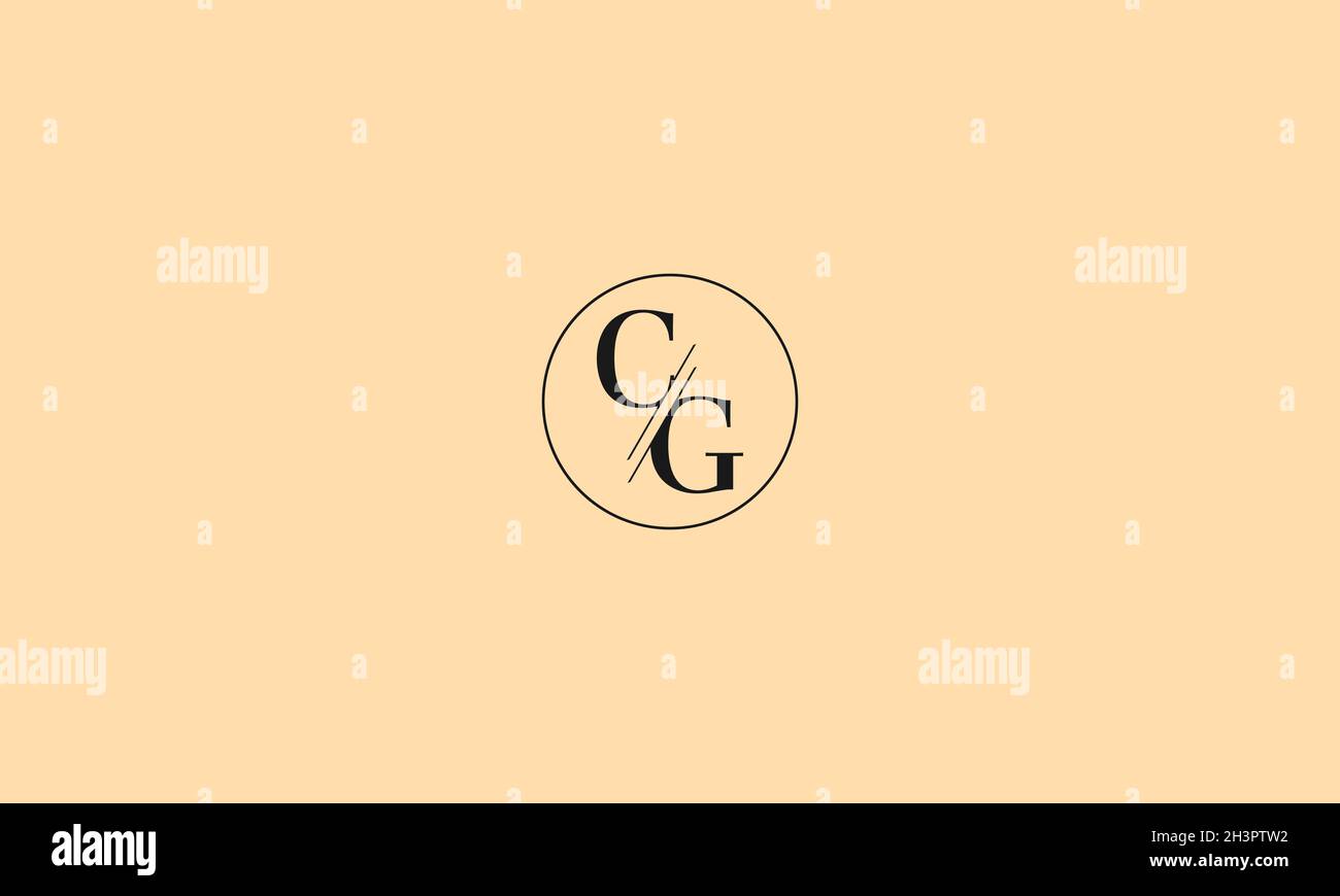 LETTERS CG LOGO DESIGN WITH NEGATIVE SPACE EFFECT FOR ILLUSTRATION USE Stock Vector