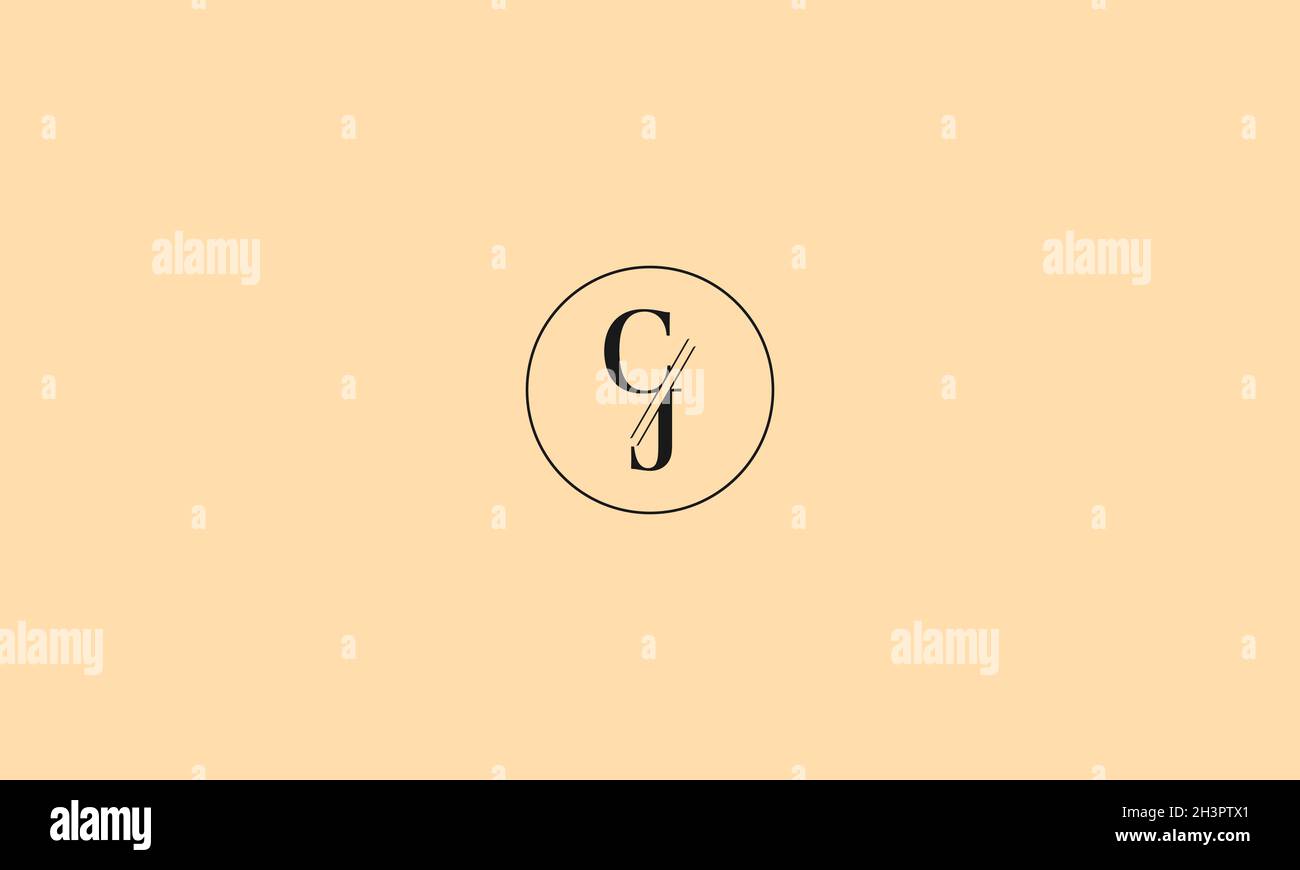 LETTERS CJ LOGO DESIGN WITH NEGATIVE SPACE EFFECT FOR ILLUSTRATION USE Stock Vector