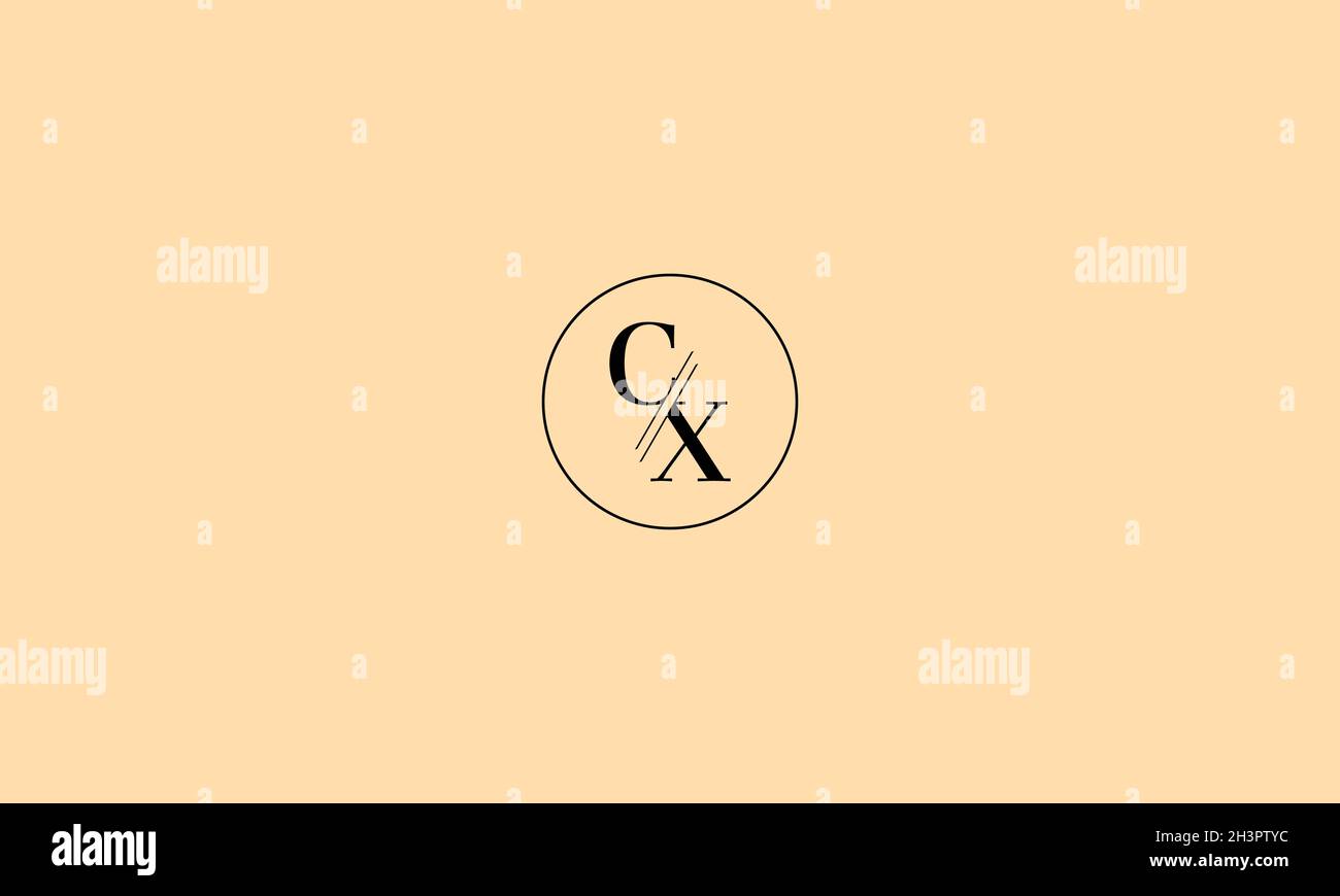 LETTERS CX LOGO DESIGN WITH NEGATIVE SPACE EFFECT FOR ILLUSTRATION USE Stock Vector