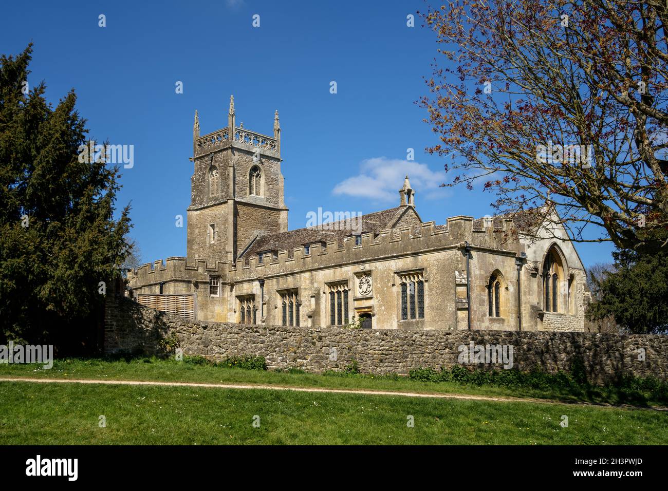 SWINDON, WILTSHIRE, UK -APRIL 25 : View of St Marys church in Lydiard Park near Swindon Wiltshire on April 25, 2021 Stock Photo
