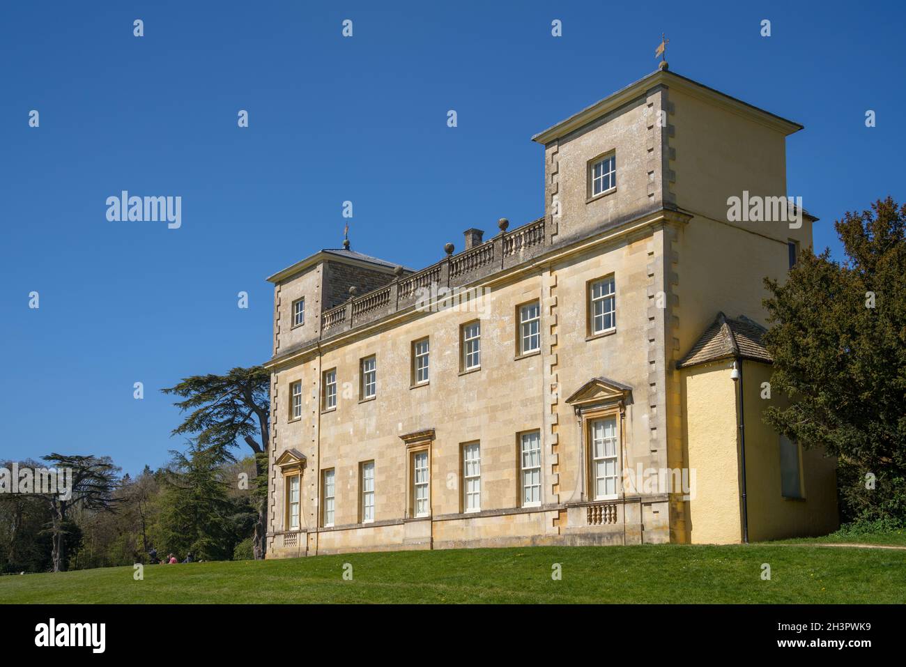 SWINDON, WILTSHIRE, UK -APRIL 25 : Palladian House in Lydiard Park near Swindon Wiltshire on April 25, 2021. Unidentified people Stock Photo